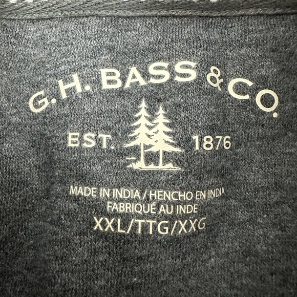 G.H. Bass & Co. Men's Olive Green 1/4 Zip Pullover Sweater XXL Cotton/Polyester - Picture 3 of 5